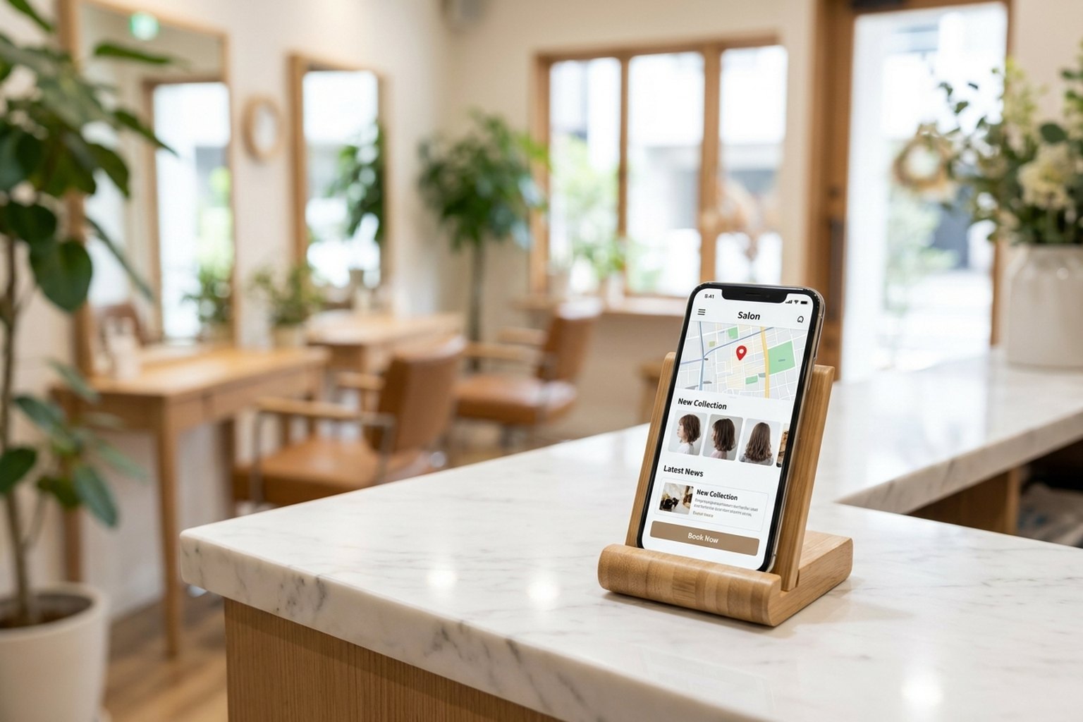 お店の、いつもの更新（ブログ・写真・クーポン）が、自動でGoogleマップに反映される流れのイメージ
