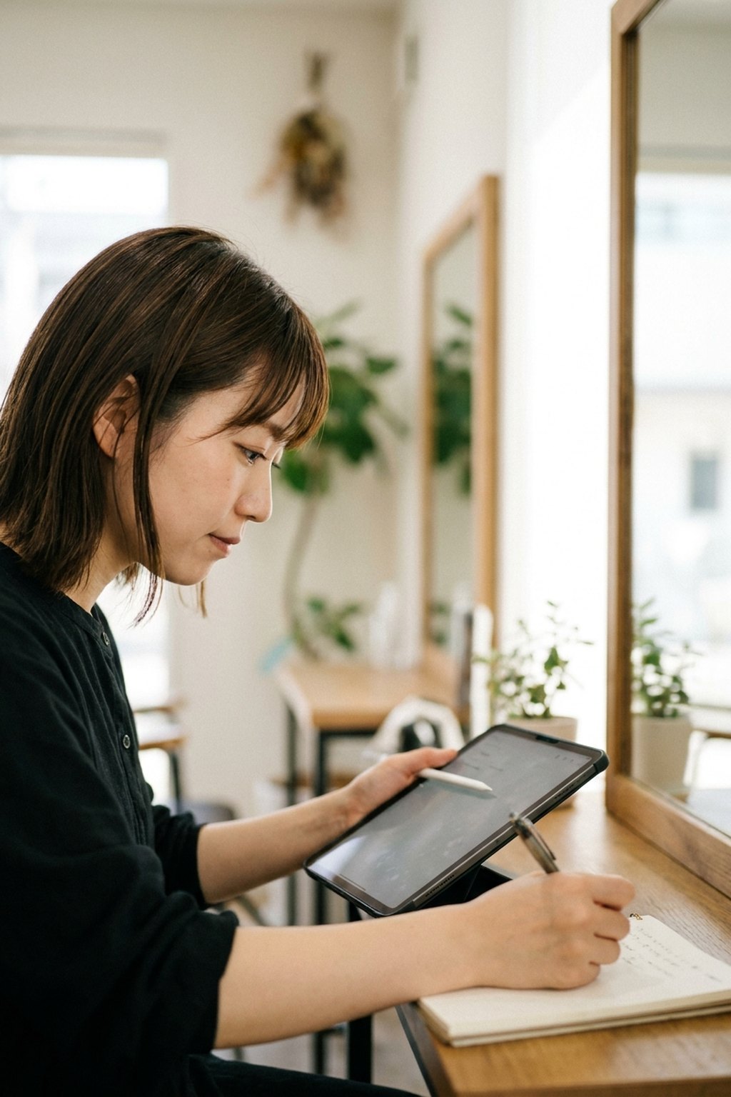 美容室のスタッフが、自分の言葉で丁寧にブログやクーポンを書いているイメージ